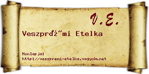 Veszprémi Etelka névjegykártya